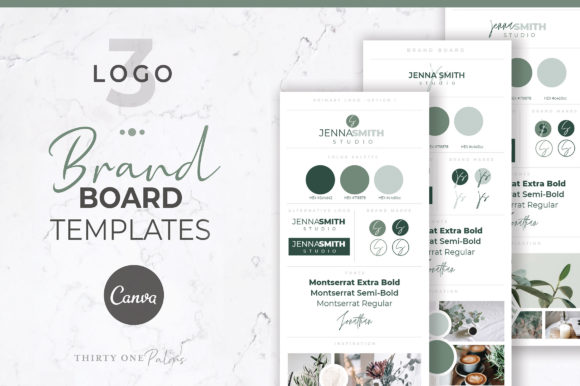 Brand Board Templates for Canva | Green