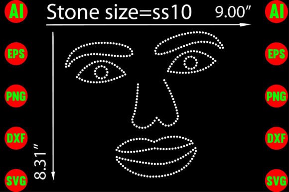 Lady Faces Rhinestone Templates: A Bold Design Asset