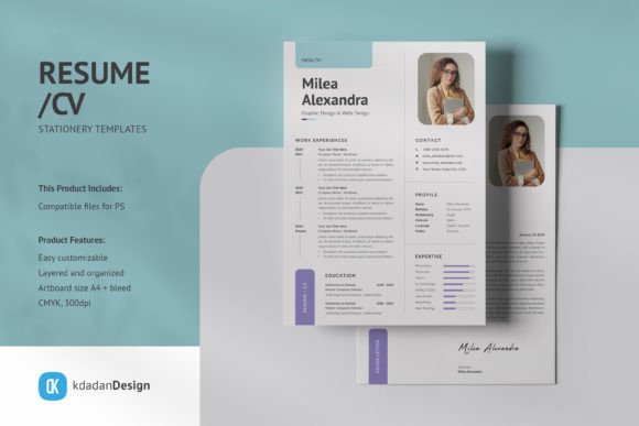 Resume/CV PSD Design Templates Vol 173: A Modern Edge