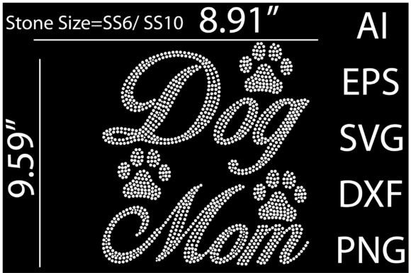 Stylish Printable Dog Mom Rhinestone Templates