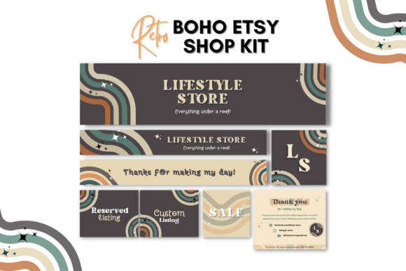 Upgrade Your Etsy Presence with This Retro Boho Shop Kit