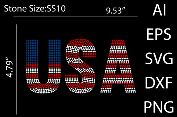 USA Rhinestone Templates: Sparkling Ready-Made Designs