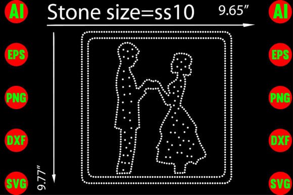 Woman and Man Rhinestone Templates: A Modern Design Asset